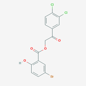 molecular formula C15H9BrCl2O4 B3744807 2-(3,4-dichlorophenyl)-2-oxoethyl 5-bromo-2-hydroxybenzoate 