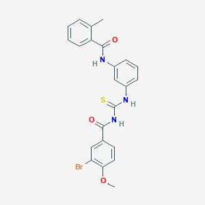 molecular formula C23H20BrN3O3S B3744812 3-bromo-4-methoxy-N-[({3-[(2-methylbenzoyl)amino]phenyl}amino)carbonothioyl]benzamide 