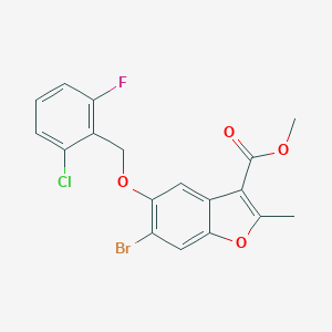 molecular formula C18H13BrClFO4 B374482 Methyl 6-bromo-5-[(2-chloro-6-fluorophenyl)methoxy]-2-methyl-1-benzofuran-3-carboxylate CAS No. 308296-42-6