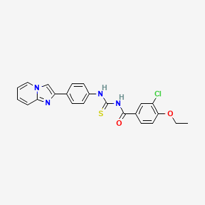 molecular formula C23H19ClN4O2S B3744833 3-chloro-4-ethoxy-N-{[(4-imidazo[1,2-a]pyridin-2-ylphenyl)amino]carbonothioyl}benzamide 
