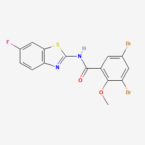 molecular formula C15H9Br2FN2O2S B3744838 3,5-dibromo-N-(6-fluoro-1,3-benzothiazol-2-yl)-2-methoxybenzamide 