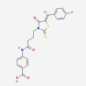 molecular formula C21H17FN2O4S2 B3744842 4-({4-[5-(4-fluorobenzylidene)-4-oxo-2-thioxo-1,3-thiazolidin-3-yl]butanoyl}amino)benzoic acid 