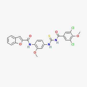 N-[4-({[(3,5-dichloro-4-methoxybenzoyl)amino]carbonothioyl}amino)-2-methoxyphenyl]-1-benzofuran-2-carboxamide