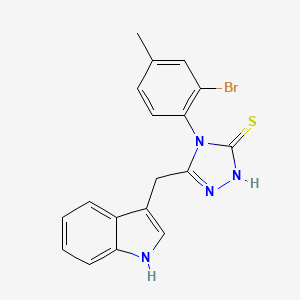 molecular formula C18H15BrN4S B3744860 4-(2-bromo-4-methylphenyl)-5-(1H-indol-3-ylmethyl)-4H-1,2,4-triazole-3-thiol 