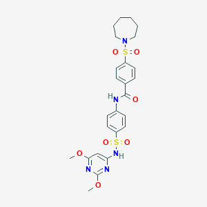 4-(azepan-1-ylsulfonyl)-N-(4-(N-(2,6-dimethoxypyrimidin-4-yl)sulfamoyl)phenyl)benzamide