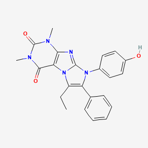 molecular formula C23H21N5O3 B3744877 6-ethyl-8-(4-hydroxyphenyl)-1,3-dimethyl-7-phenyl-1H-imidazo[2,1-f]purine-2,4(3H,8H)-dione 