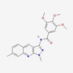 molecular formula C22H22N4O4 B3744895 N-(1,7-dimethyl-1H-pyrazolo[3,4-b]quinolin-3-yl)-3,4,5-trimethoxybenzamide 