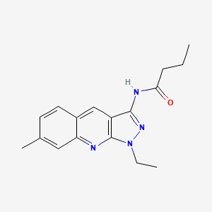 molecular formula C17H20N4O B3744897 N-(1-ethyl-7-methyl-1H-pyrazolo[3,4-b]quinolin-3-yl)butanamide 