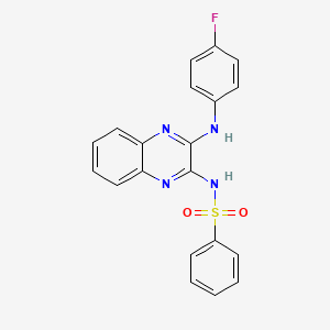 molecular formula C20H15FN4O2S B3744908 N-{3-[(4-fluorophenyl)amino]-2-quinoxalinyl}benzenesulfonamide 