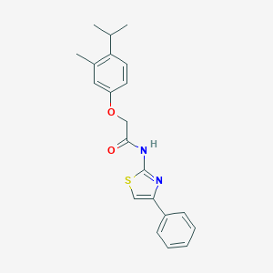 molecular formula C21H22N2O2S B374492 2-(4-isopropyl-3-methylphenoxy)-N-(4-phenyl-1,3-thiazol-2-yl)acetamide 