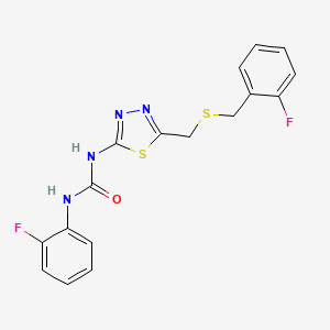 molecular formula C17H14F2N4OS2 B3744931 N-(5-{[(2-fluorobenzyl)thio]methyl}-1,3,4-thiadiazol-2-yl)-N'-(2-fluorophenyl)urea CAS No. 6378-74-1
