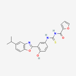 molecular formula C22H19N3O4S B3744937 N-({[4-hydroxy-3-(5-isopropyl-1,3-benzoxazol-2-yl)phenyl]amino}carbonothioyl)-2-furamide 