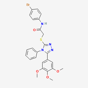 N-(4-bromophenyl)-2-{[4-phenyl-5-(3,4,5-trimethoxyphenyl)-4H-1,2,4-triazol-3-yl]thio}acetamide