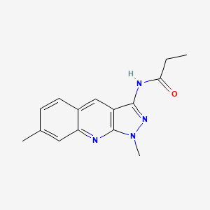 molecular formula C15H16N4O B3744950 N-(1,7-dimethyl-1H-pyrazolo[3,4-b]quinolin-3-yl)propanamide 