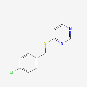 molecular formula C12H11ClN2S B3744968 4-[(4-chlorobenzyl)thio]-6-methylpyrimidine 