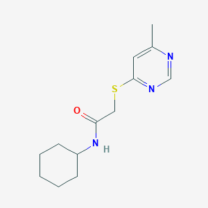 molecular formula C13H19N3OS B3744977 N-cyclohexyl-2-[(6-methylpyrimidin-4-yl)thio]acetamide 