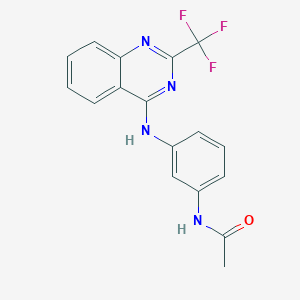 molecular formula C17H13F3N4O B3745001 N-(3-{[2-(trifluoromethyl)-4-quinazolinyl]amino}phenyl)acetamide 