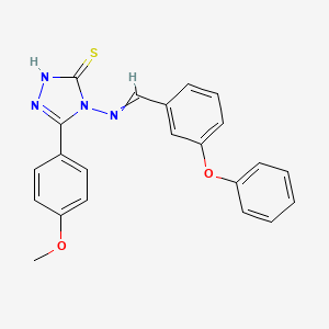 molecular formula C22H18N4O2S B3745041 5-(4-methoxyphenyl)-4-[(3-phenoxybenzylidene)amino]-4H-1,2,4-triazole-3-thiol 