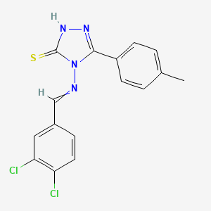 molecular formula C16H12Cl2N4S B3745049 4-[(3,4-dichlorobenzylidene)amino]-5-(4-methylphenyl)-4H-1,2,4-triazole-3-thiol 