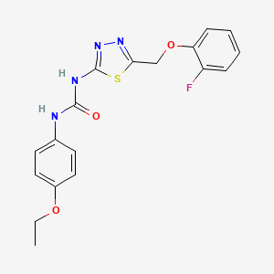 molecular formula C18H17FN4O3S B3745060 N-(4-ethoxyphenyl)-N'-{5-[(2-fluorophenoxy)methyl]-1,3,4-thiadiazol-2-yl}urea 