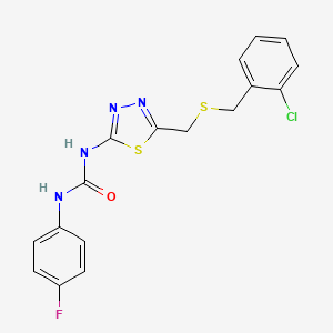 molecular formula C17H14ClFN4OS2 B3745089 N-(5-{[(2-chlorobenzyl)thio]methyl}-1,3,4-thiadiazol-2-yl)-N'-(4-fluorophenyl)urea 