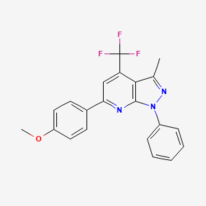 6-(4-methoxyphenyl)-3-methyl-1-phenyl-4-(trifluoromethyl)-1H-pyrazolo[3,4-b]pyridine