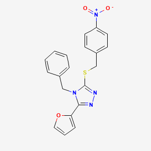 molecular formula C20H16N4O3S B3745105 4-benzyl-3-(2-furyl)-5-[(4-nitrobenzyl)thio]-4H-1,2,4-triazole 