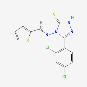 molecular formula C14H10Cl2N4S2 B3745120 5-(2,4-dichlorophenyl)-4-{[(3-methyl-2-thienyl)methylene]amino}-4H-1,2,4-triazole-3-thiol 