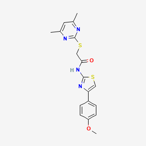 molecular formula C18H18N4O2S2 B3745168 2-[(4,6-dimethyl-2-pyrimidinyl)thio]-N-[4-(4-methoxyphenyl)-1,3-thiazol-2-yl]acetamide 