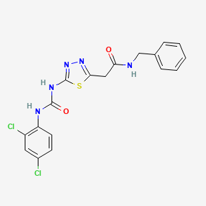 molecular formula C18H15Cl2N5O2S B3745174 N-benzyl-2-[5-({[(2,4-dichlorophenyl)amino]carbonyl}amino)-1,3,4-thiadiazol-2-yl]acetamide 