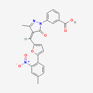 molecular formula C23H17N3O6 B3745183 3-(3-methyl-4-{[5-(4-methyl-2-nitrophenyl)-2-furyl]methylene}-5-oxo-4,5-dihydro-1H-pyrazol-1-yl)benzoic acid 