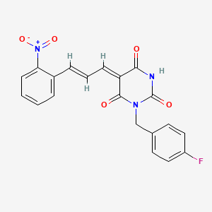 1-(4-fluorobenzyl)-5-[3-(2-nitrophenyl)-2-propen-1-ylidene]-2,4,6(1H,3H,5H)-pyrimidinetrione