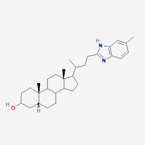 molecular formula C31H46N2O B374519 10,13-dimethyl-17-[1-methyl-3-(6-methyl-1H-benzimidazol-2-yl)propyl]hexadecahydro-1H-cyclopenta[a]phenanthren-3-ol 