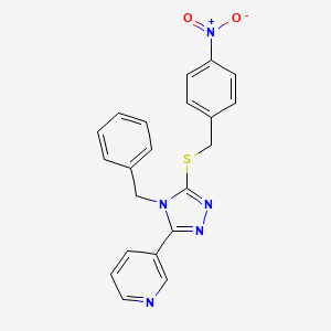 molecular formula C21H17N5O2S B3745193 3-{4-benzyl-5-[(4-nitrobenzyl)thio]-4H-1,2,4-triazol-3-yl}pyridine 
