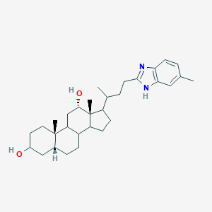 10,13-dimethyl-17-[1-methyl-3-(6-methyl-1H-benzimidazol-2-yl)propyl]hexadecahydro-1H-cyclopenta[a]phenanthrene-3,12-diol
