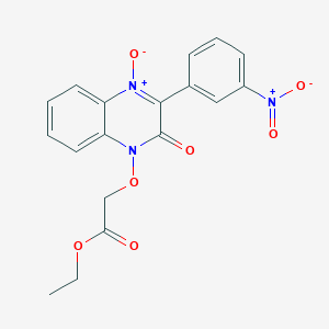 molecular formula C18H15N3O7 B3745229 ethyl {[3-(3-nitrophenyl)-4-oxido-2-oxo-1(2H)-quinoxalinyl]oxy}acetate 