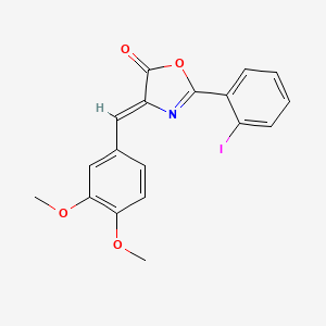 molecular formula C18H14INO4 B3745248 4-(3,4-dimethoxybenzylidene)-2-(2-iodophenyl)-1,3-oxazol-5(4H)-one 