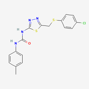 molecular formula C17H15ClN4OS2 B3745251 N-(5-{[(4-chlorophenyl)thio]methyl}-1,3,4-thiadiazol-2-yl)-N'-(4-methylphenyl)urea 