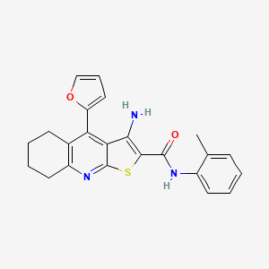 molecular formula C23H21N3O2S B3745264 3-amino-4-(2-furyl)-N-(2-methylphenyl)-5,6,7,8-tetrahydrothieno[2,3-b]quinoline-2-carboxamide 