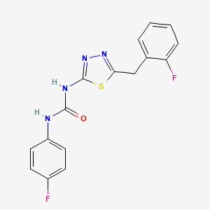 molecular formula C16H12F2N4OS B3745271 N-[5-(2-fluorobenzyl)-1,3,4-thiadiazol-2-yl]-N'-(4-fluorophenyl)urea 