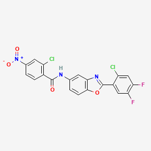 2-chloro-N-[2-(2-chloro-4,5-difluorophenyl)-1,3-benzoxazol-5-yl]-4-nitrobenzamide
