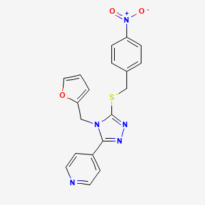 molecular formula C19H15N5O3S B3745283 4-{4-(2-furylmethyl)-5-[(4-nitrobenzyl)thio]-4H-1,2,4-triazol-3-yl}pyridine 