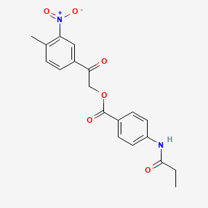 molecular formula C19H18N2O6 B3745285 2-(4-methyl-3-nitrophenyl)-2-oxoethyl 4-(propionylamino)benzoate 