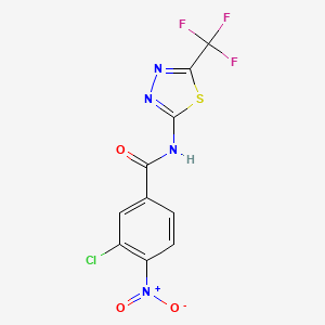 molecular formula C10H4ClF3N4O3S B3745293 3-chloro-4-nitro-N-[5-(trifluoromethyl)-1,3,4-thiadiazol-2-yl]benzamide 