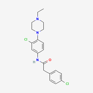 molecular formula C20H23Cl2N3O B3745298 N-[3-chloro-4-(4-ethyl-1-piperazinyl)phenyl]-2-(4-chlorophenyl)acetamide 