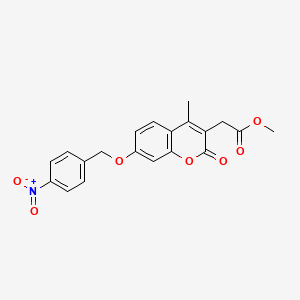 molecular formula C20H17NO7 B3745323 methyl {4-methyl-7-[(4-nitrobenzyl)oxy]-2-oxo-2H-chromen-3-yl}acetate 