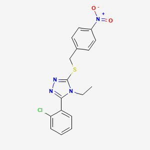 molecular formula C17H15ClN4O2S B3745331 3-(2-chlorophenyl)-4-ethyl-5-[(4-nitrobenzyl)thio]-4H-1,2,4-triazole 