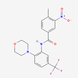 molecular formula C19H18F3N3O4 B3745353 4-methyl-N-[2-(4-morpholinyl)-5-(trifluoromethyl)phenyl]-3-nitrobenzamide 