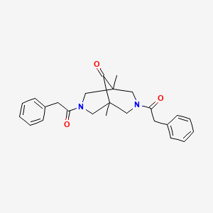 molecular formula C25H28N2O3 B3745377 1,5-dimethyl-3,7-bis(phenylacetyl)-3,7-diazabicyclo[3.3.1]nonan-9-one 