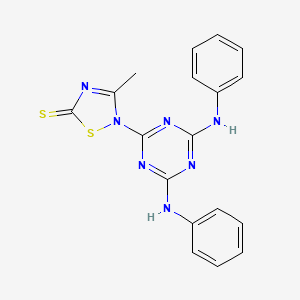 molecular formula C18H15N7S2 B3745389 2-(4,6-dianilino-1,3,5-triazin-2-yl)-3-methyl-1,2,4-thiadiazole-5(2H)-thione 